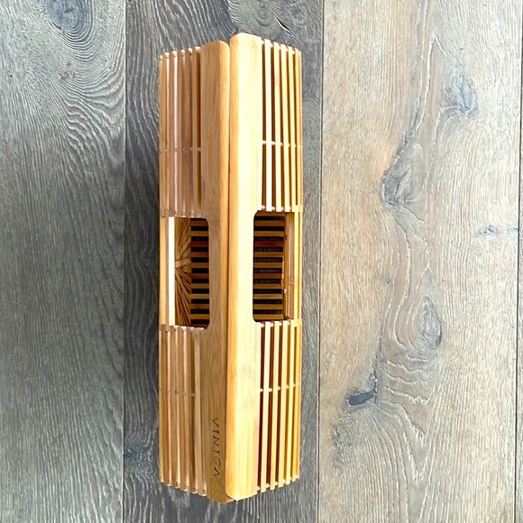 Bamboo Large Tote Bag w/ Scarf and Dust Bag-13”x 9”x 4” - Picture 10 of 14